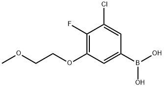 3-氯-4-氟-5-(2-甲氧基乙氧基)苯基硼酸 结构式