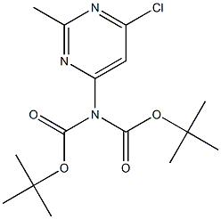 2-メチル-6-[ビス(TERT-ブチルトキシカルボニル)アミノ]-4-クロロピリミジン 化学構造式