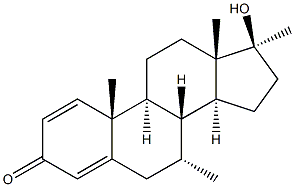 7a, 17a-diMethyl-17b-hydroxyandrosta-1,4-dien-3-one Struktur