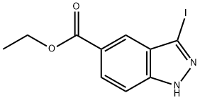 3-碘吲唑-5-甲酸乙酯, 1279863-38-5, 结构式