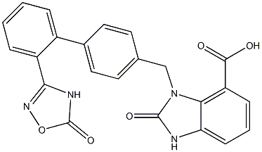2-oxo-3-((2'-(5-oxo-4,5-dihydro-1,2,4-oxadiazol-3-yl) biphenyl-4-yl)Methyl)-2,3-dihydro-1H-benzo[d]iMidazole-4-carboxylic acid Structure