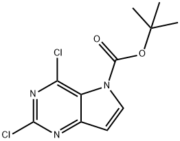 tert-butyl 2,4-dichloro-5H-pyrrolo[3,2-d]pyriMidine-5-carboxylate Struktur