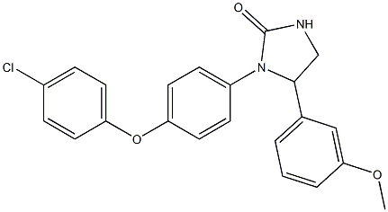 1-[4-(4-Chloro-phenoxy)-phenyl]-5-(3-Methoxy-phenyl)-iMidazolidin-2-one Struktur