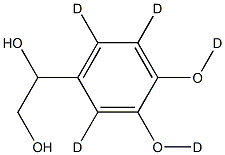 4-(1,2-Dihydroxyethyl)-1,2-benzenediol-d5 Structure