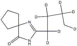 2-N-ブチル-D7-1,3-ジアザスピロ[4.4]ノン-1-エン-4-オン 化学構造式
