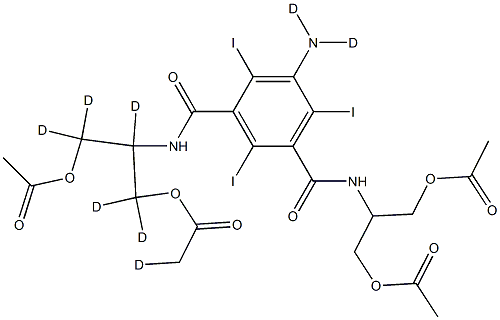 N,N'-Bis[2-(acetyloxy)-1-[(acetyloxy)Methyl]ethyl]-5-aMino-2,4,6-triiodo-1,3-benzenedicarboxaMide-d8 Structure