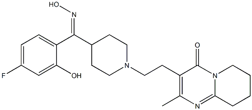 3-[2-[4-[(4-Fluoro-2-hydroxyphenyl)(hydroxyiMino)Methyl]-1-piperidinyl]ethyl]-6,7,8,9-tetrahydro-2-Methyl-4H-pyrido[1,2-a]pyriMidin-4-one Struktur
