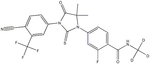 4-[3-[4-Cyano-3-(trifluoroMethyl)phenyl]-5,5-diMethyl-4-oxo-2-thioxo-1-iMidazolidinyl]-2-fluoro-N-(Methyl-d3)benzaMide Structure