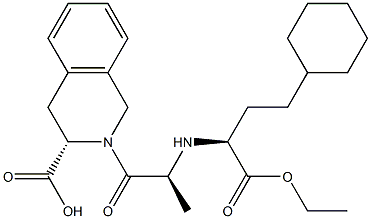 (3S)-2-[(2S)-2-[[(1S)-1-(Ethoxycarbonyl)-3-cyclohexylpropyl]aMino]-1-oxopropyl]-1,2,3,4-tetrahydro-3-isoquinolinecarboxylic Acid Struktur