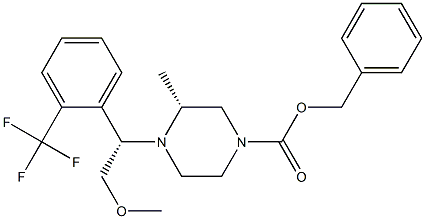 (S)-benzyl 4-((R)-2-Methoxy-1-(2-(trifluoroMethyl)phenyl)ethyl)-3-Methylpiperazine-1-carboxylate Struktur