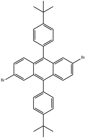 2,6-ジブロモ-9,10-ビス(4-tert-ブチルフェニル)アントラセン 化学構造式
