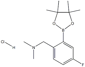 {[4-Fluoro-2-(tetramethyl-1,3,2-dioxaborolan-2-yl)phenyl]methyl}dimethylamine hydrochloride Structure