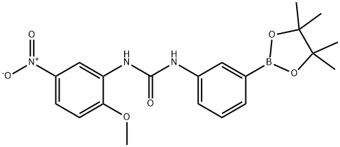 1-(2-Methoxy-5-nitrophenyl)-3-[3-(tetramethyl-1,3,2-dioxaborolan-2-yl)phenyl]urea, 2096995-75-2, 结构式