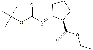 trans-ethyl 2-(tert-butoxycarbonylaMino)cyclopentanecarboxylate 结构式