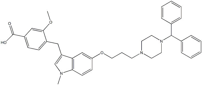  4-((5-(3-(4-benzhydrylpiperazin-1-yl)propoxy)-1-Methyl-1H-indol-3-yl)Methyl)-3-Methoxybenzoic acid