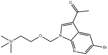 1-(5-broMo-1-((2-(triMethylsilyl)ethoxy)Methyl)-1H-pyrrolo[2,3-b]pyridin-3-yl)ethanone Struktur