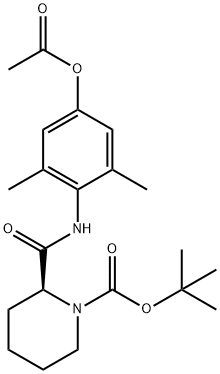 (2S)-4-Acetyloxy-2-[[(2,6-diMethylphenyl)aMino]carbonyl]-1-piperidinecarboxylic Acid 1,1-DiMethylethyl Ester Structure