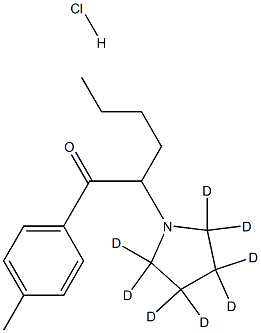 4'-Methyl-2-(1-pyrrolidinyl-d8)hexanophenone Hydrochloride,,结构式