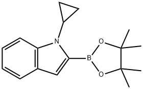 1-cyclopropyl-2-(4,4,5,5-tetraMethyl-1,3,2-dioxaborolan-2-yl)-1H-indole 结构式