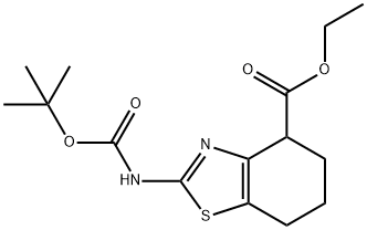 2-TERT-ブチルトキシカルボニルアミノ-4,5,6,7-テトラヒドロベンゾチアゾール-4-カルボン酸エチルエステル 化学構造式