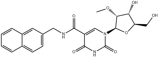 5-Naphthyl-beta-MethylaMinocarbony-2'-O-Methyl-uridine Struktur