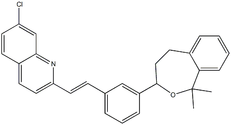 (E)-2-(3-(1,1-diMethyl-1,3,4,5-tetrahydrobenzo[c]oxepin-3-yl)styryl)-7-chloroquinoline Structure