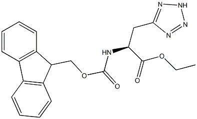 (S)-2-((((9H-芴-9-基)甲氧基)羰基)氨基)-3-(2H-四唑-5-基)丙酸乙酯, 1416445-14-1, 结构式