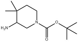 TERT-BUTYL 3-AMINO-4,4-DIMETHYLPIPERIDINE-1-CARBOXYLATE Structure