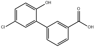 5'-クロロ-2'-ヒドロキシ-[1,1'-ビフェニル]-3-カルボン酸 化学構造式