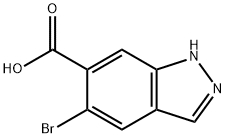 5-ブロモ-1H-インダゾール-6-カルボン酸 化学構造式
