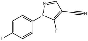 5-fluoro-1-(4-fluorophenyl)-1H-pyrazole-4-carbonitrile Struktur