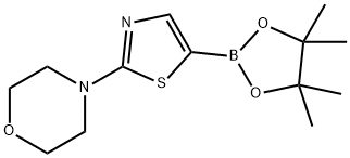 4-(5-(4,4,5,5-四甲基-1,3,2-二氧杂硼烷-2-基)噻唑-2-基)吗啉, 1402172-49-9, 结构式
