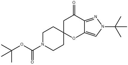 tert-butyl 2'-tert-butyl-7'-oxo-6',7'-dihydro-2'H-spiro[piperidine-4,5'-pyrano[3,2-c]pyrazole]-1-carboxylate|2'-(叔丁基)-7'-氧代-6',7'-二氢-2'H-螺[哌啶-4,5'-吡喃并[3,2-C]吡唑]-1-甲酸