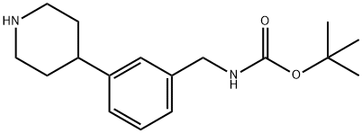 (3-(哌啶-4-基)苄基)氨基甲酸叔丁酯, 725228-49-9, 结构式