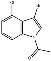 1-乙酰基-3-溴-4-氯吲哚 结构式