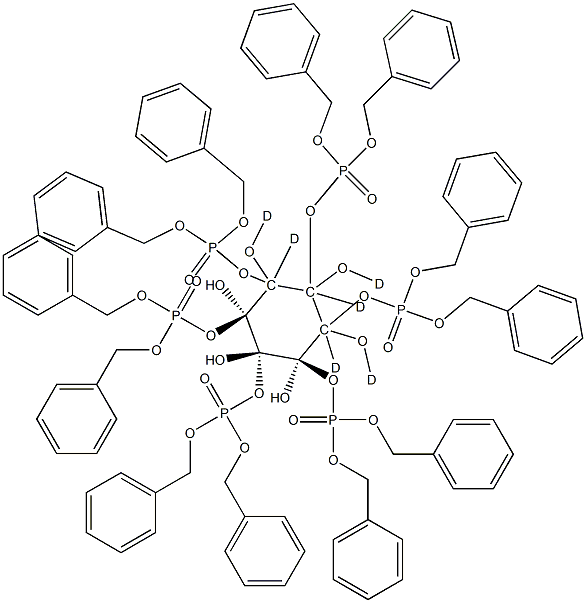 Myo-Inositol-d6 1,2,3,4,5,6-Hexakis[bis(phenylMethyl) Phosphate] Structure