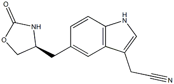 5-[[(4S)-2-Oxo-4-oxazolidinyl]Methyl]-1H-indole-3-acetonitrile, 1391053-64-7, 结构式