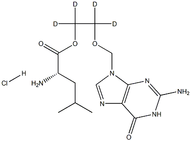 L-Leucine 2-[(2-AMino-1,6-dihydro-6-oxo-9H-purin-9-yl)Methoxy](ethyl-d4) Ester Hydrochloride 结构式