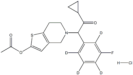 2-[2-(Acetyloxy)-6,7-dihydrothieno[3,2-c]pyridin-5(4H)-yl]-1-cyclopropyl-2-(3-fluorophenyl-d4)ethanone Hydrochloride Struktur