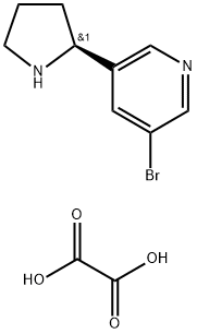 (S)-3-溴-5-(吡咯烷-2-基)吡啶二草酸盐 结构式