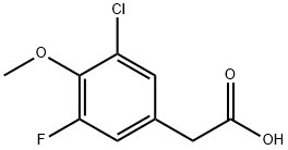 3-クロロ-5-フルオロ-4-メトキシフェニル酢酸 化学構造式