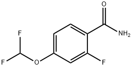 4-(ジフルオロメトキシ)-2-フルオロベンズアミド 化学構造式