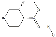 CIS-METHYL 3-METHYLPIPERIDINE-4-CARBOXYLATE HCL, 133567-10-9, 结构式