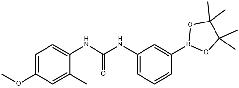 1-(4-Methoxy-2-methylphenyl)-3-[3-(tetramethyl-1,3,2-dioxaborolan-2-yl)phenyl]urea Struktur