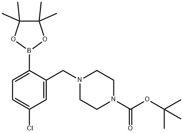 4-(5-氯-2-(4,4,5,5-四甲基-1,3,2-二氧硼杂环戊烷-2-基)苯基)哌嗪-1-羧酸叔丁酯, 2096341-22-7, 结构式