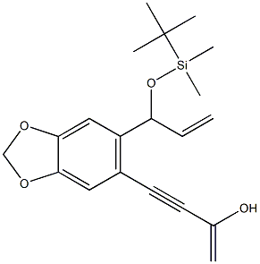 4-(6-(1-(tert-butyldiMethylsilyloxy)allyl)benzo[d][1,3]dioxol-5-yl)but-1-en-3-yn-2-ol Structure