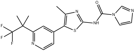 N-(4-Methyl-5-(2-(1,1,1-trifluoro-2-Methylpropan-2-yl)pyridin-4-yl)thiazol-2-yl)-1H-iMidazole-1-carboxaMide Struktur