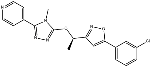 (R)-5-(3-chlorophenyl)-3-(1-((4-Methyl-5-(pyridin-4-yl)-4H-1,2,4-triazol-3-yl)oxy)ethyl)isoxazole Struktur