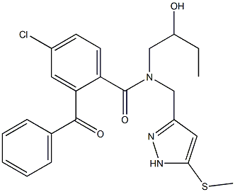 2-benzoyl-4-chloro-N-(2-hydroxybutyl)-N-((5-(Methylthio)-1H-pyrazol-3-yl)Methyl)benzaMide Structure