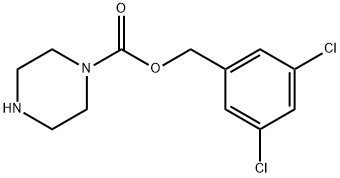 3,5-dichlorobenzyl piperazine-1-carboxylate Struktur